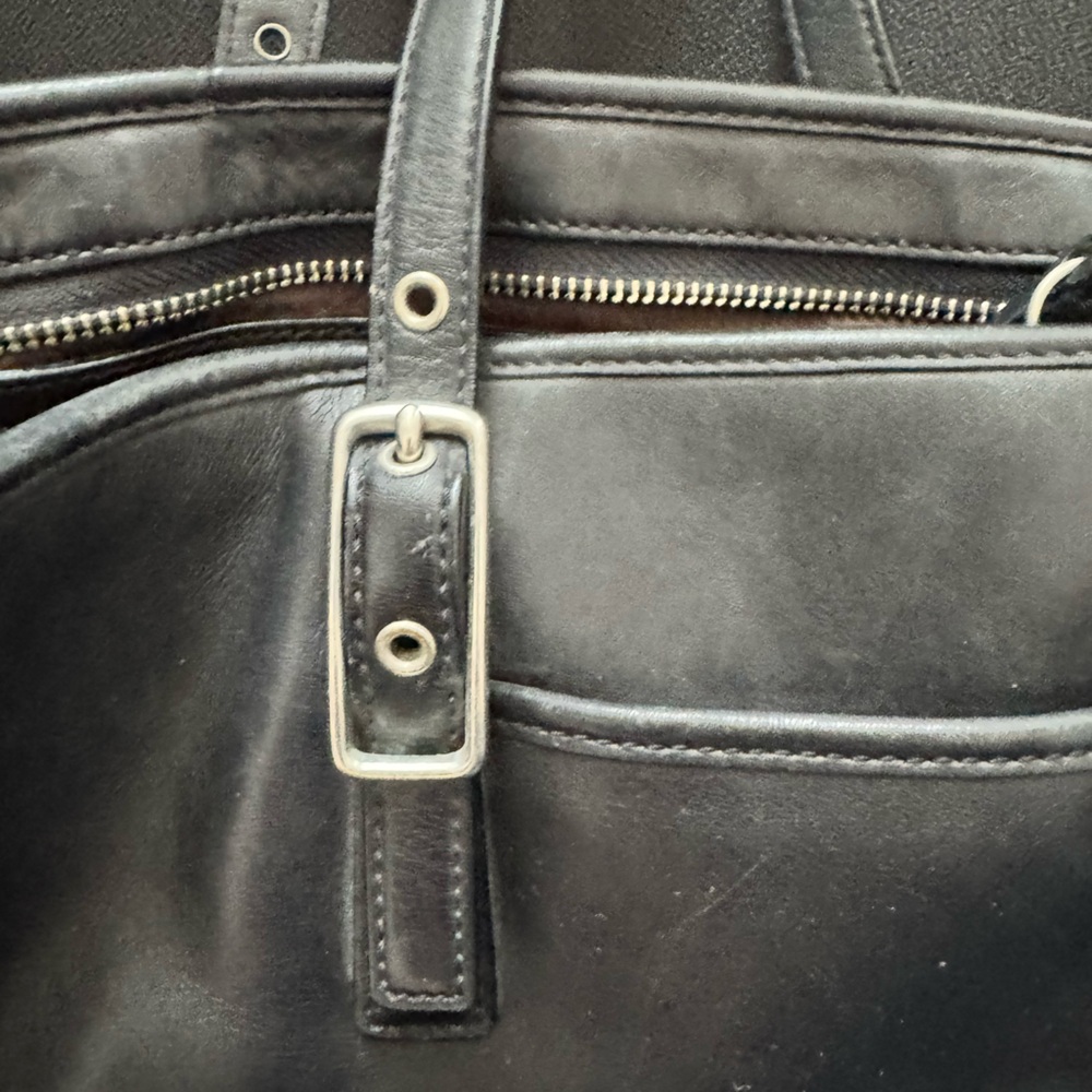 Coach Black Soft Leather Bag Satchel with Adjustable Straps EUC - Picture 8 of 10